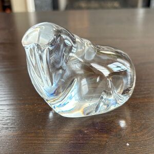 Dansk International Designs Polar Collection Crystal Walrus Paperweight Figurine